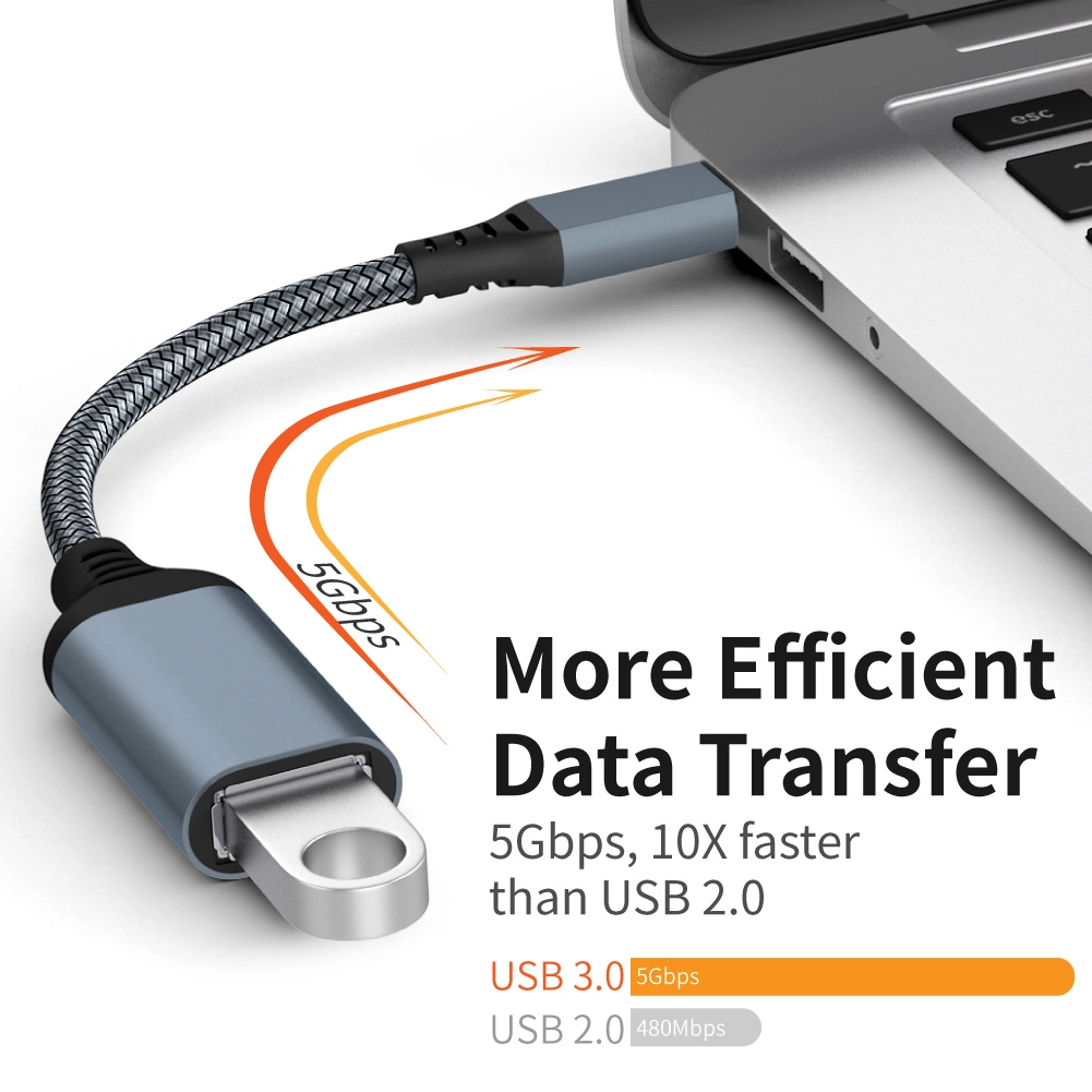 USB 3.0 Charging and Data USB C to USB Female OTG Cable