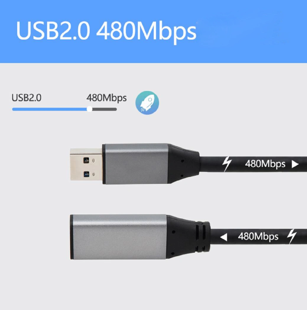 Male-Female 30m 500 Mbps Long USB 2.0 Extension Cable