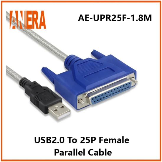 Ae-Upr25f-1m Paralleles Druckerkabel USB 2.0-Stecker auf 25-poliges dB25-Buchse-Druckerkabel