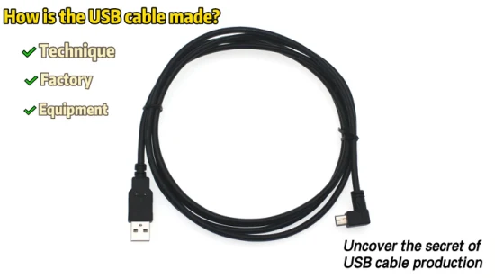 Costom HD USB2.0-A-Stecker auf Mini-USB-B-Buchse, 90-Grad-USB-Kabel für schnelles Laden und Datenübertragung