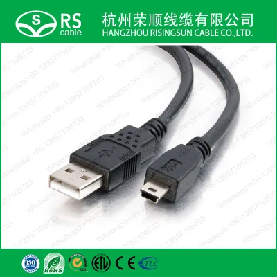 USB 2.0 A-auf-Mini-B-Kabel, Schwarz