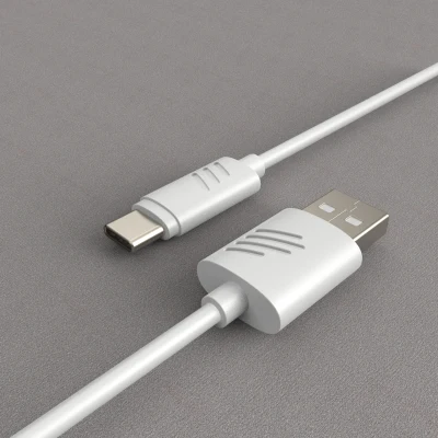 2.0 USB-C-zu-USB-A-Ladekabel für Samsung S8/S9/Note 1 und andere USB-C-Geräte, zweifarbig geformt, 3 A Maximalstrom