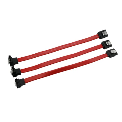 Rotes SATA 3.0 Dual SATA 7-Pin-Kabel, gerade auf 90-Grad-Stecker, Buchse auf Buchse, Festplatte, 6 Gbit/s, ATA-Kabel mit Verriegelung