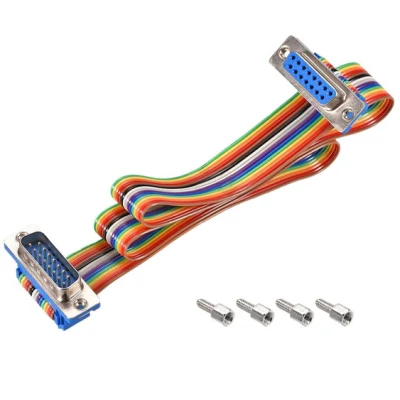 IDC Rainbow Wire Flachbandkabel, dB15-Stecker auf dB15-Buchse, 2,54 mm Rastermaß, 19,7 Zoll